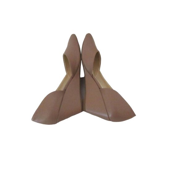 Kenneth Cole Reaction Eltinn D'Orsay Tan Leather Wedge Shoes Sz 7 1/2M - Picture 5 of 6